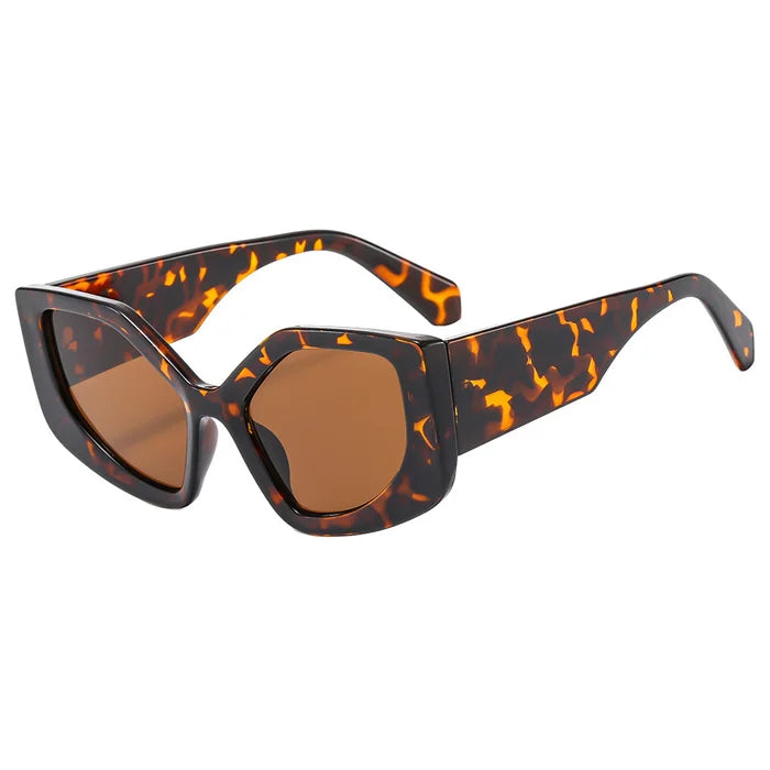 Popular Personality Catwalk Show Polygonal Irregular Rainbow Sunglasses Uv400 Women Fashion Large Frame Colorful Y2k Sunglasses