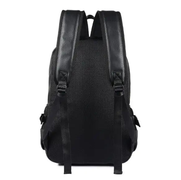 Fashion Waterproof Anti-Theft Men's PU Leather Backpack with Zipper Closure Large Capacity Travel School Bag High Quality