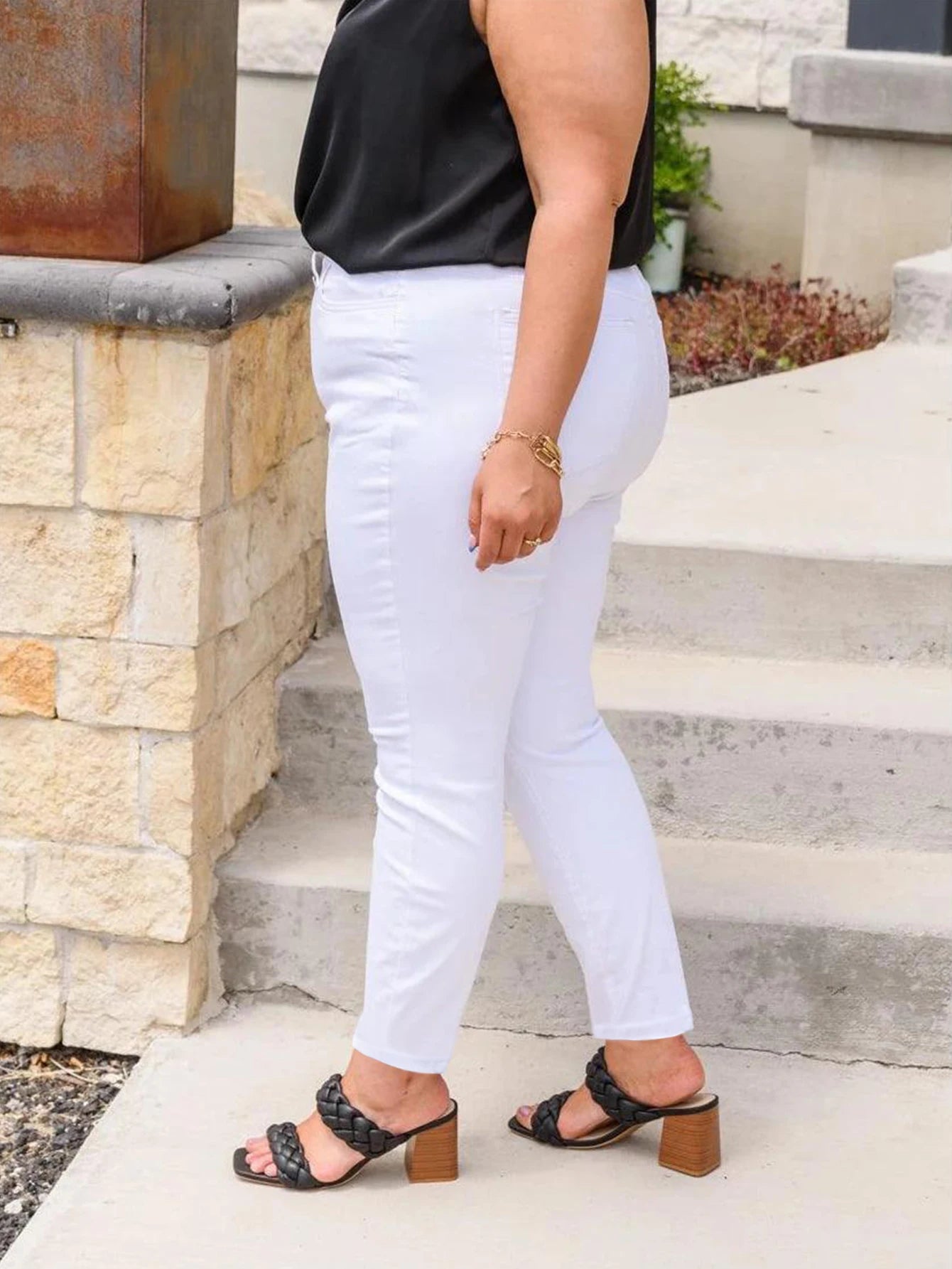 Women's Plus Size High Waist Denim Jeans Chic Summer Chic Straight Pencil Styles Full Length Stretchy Fit Cute Chic Pants