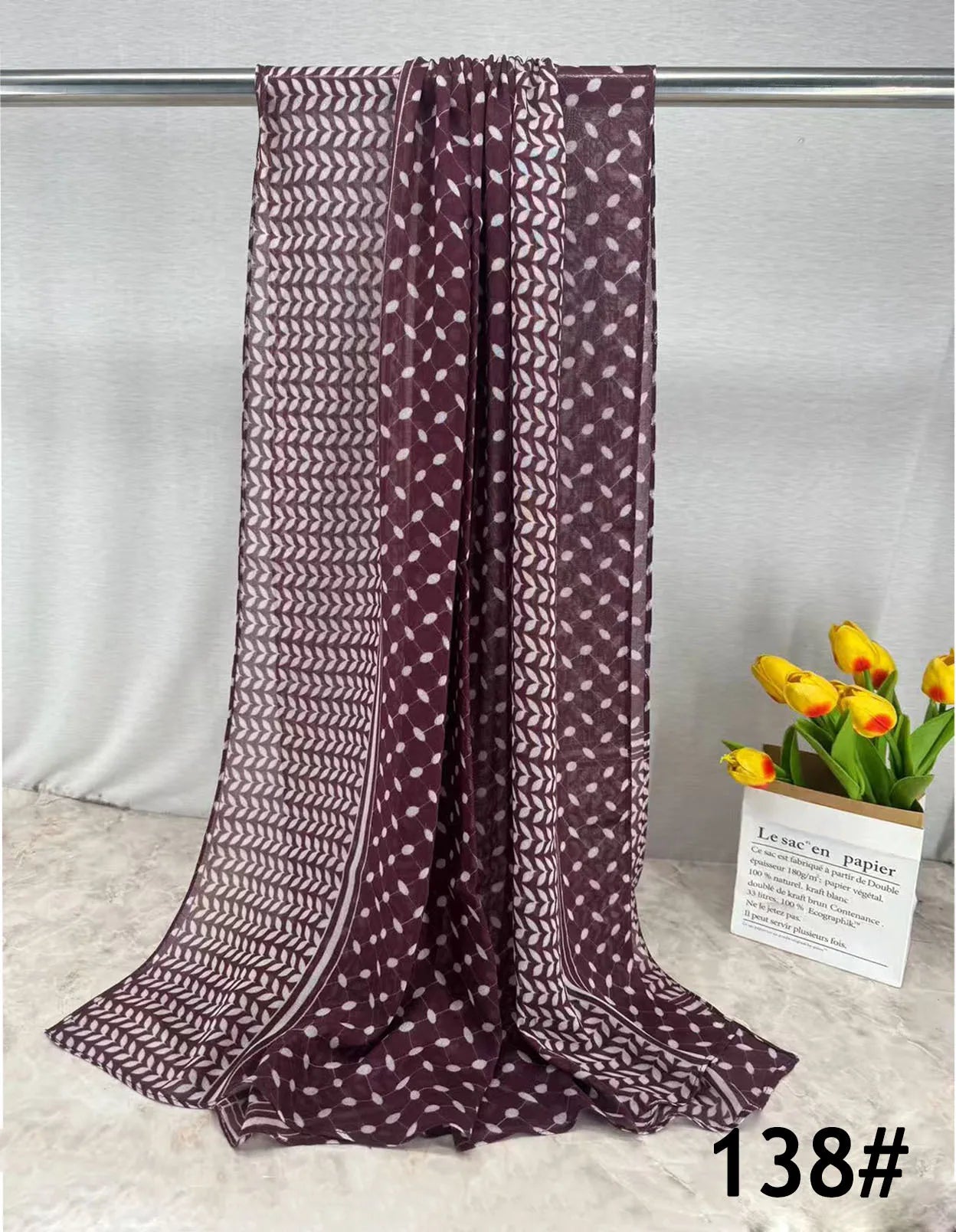 Soft Breathable Modal Hijab for Muslim Women New Digital Printed Woven Scarf Cotton Modal for Autumn