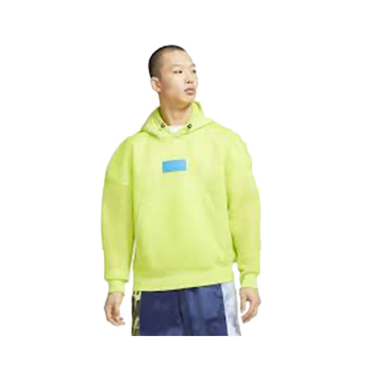 Jordan Mens Engineered Active Hoodie Green Size L Oversized Fit Anti-Shrink 100% Polyester French Terry Screen Printed Embroider