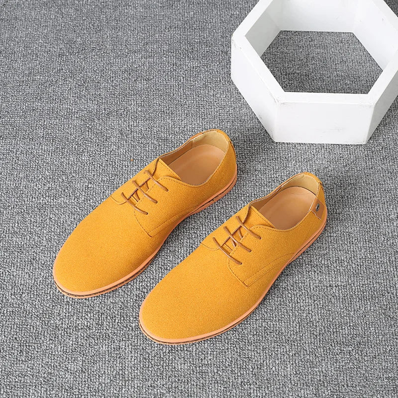 2022 Spring Suede Leather Men Shoes Oxford Casual Shoes Classic Sneakers Comfortable Footwear Dress Shoes Large Size Flats