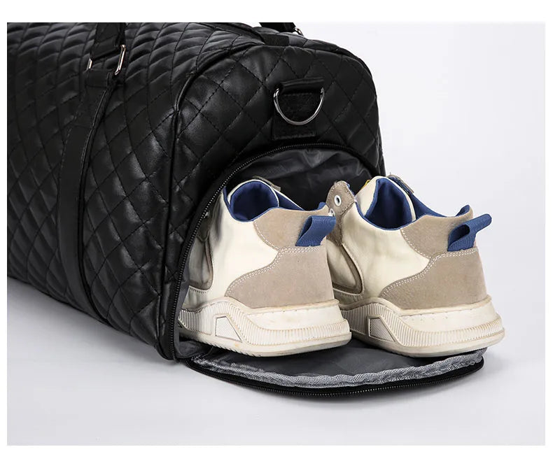 2024 New Fashion Travel Bag Sports Leisure Duffel Bag Men's PU Waterproof Fitness Bag Women's Portable Yoga