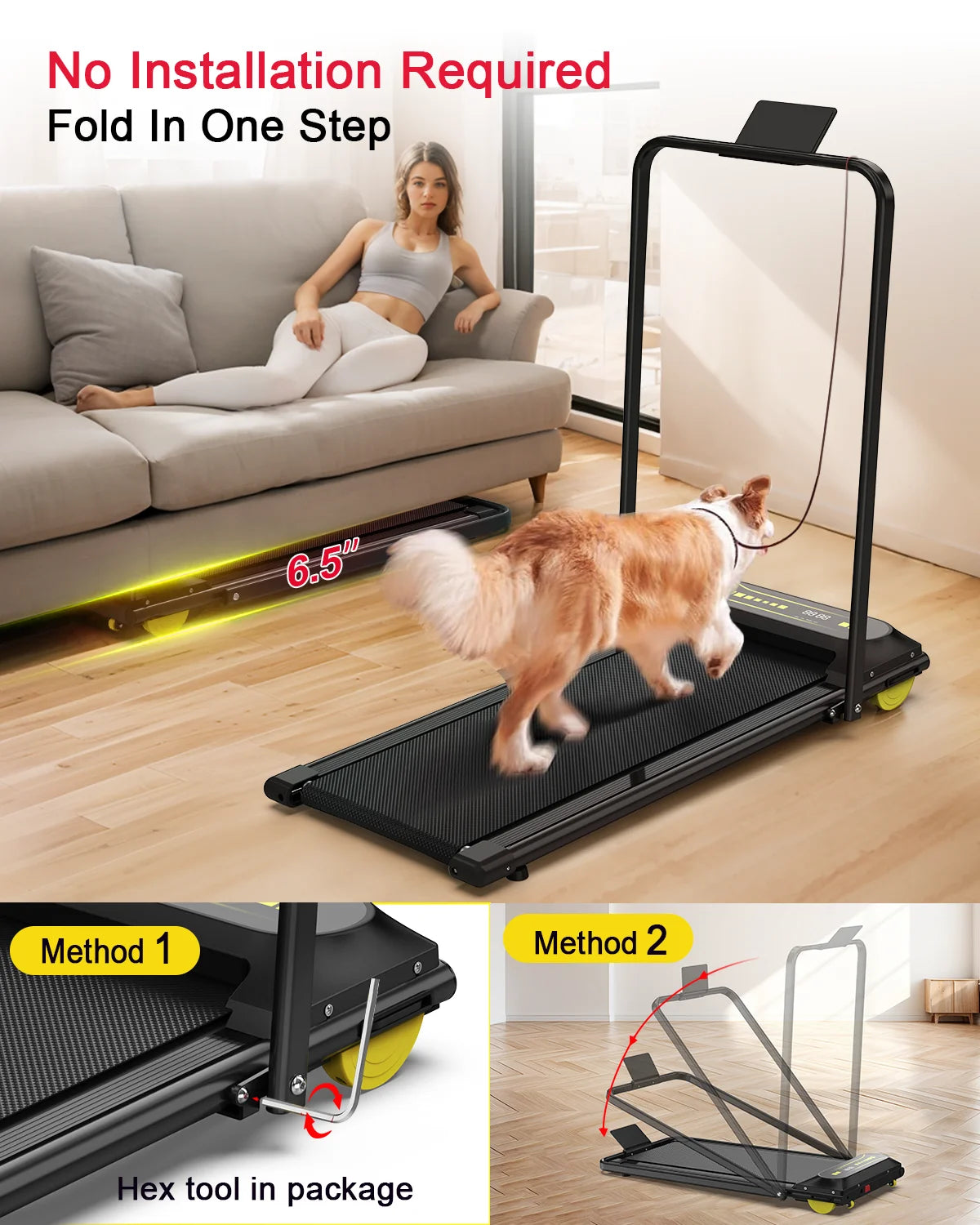 Customized Desk Use Treadmill 2.5hp Motor Electric Foldable Wholesale 2-in-1 Home Exercise Gym Treadmill Walking Pad