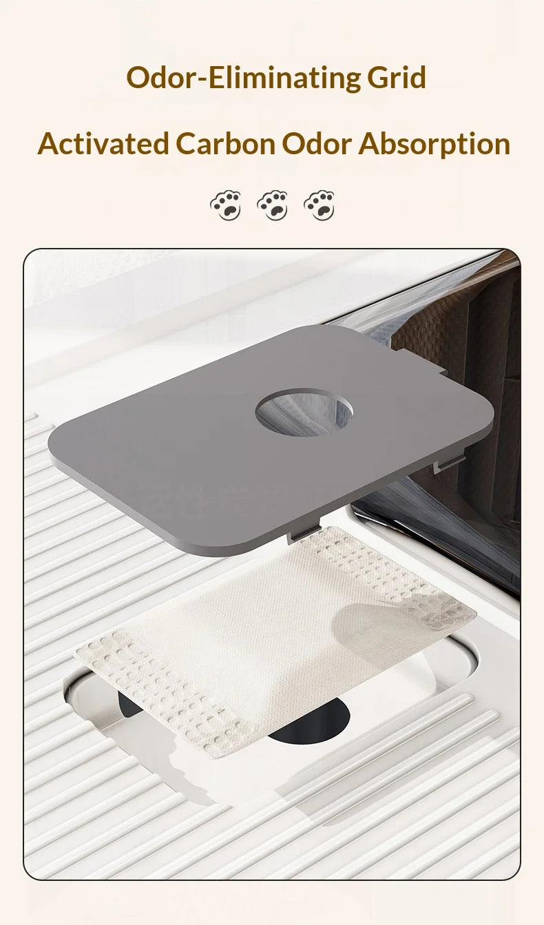 Oversized Anti-Splash Fully Enclosed Cat Litter Box Sterilization Deodorant PP Material 2200g Model YR-SHL052010 Wholesale