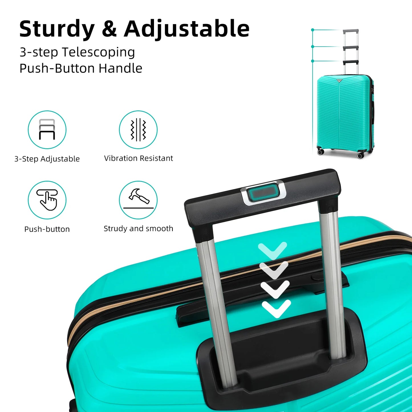 High-value Scratch-resistant and Durable Luggage Set Designed with Cosmetic-bag Combo to Cover All Your Travel Needs