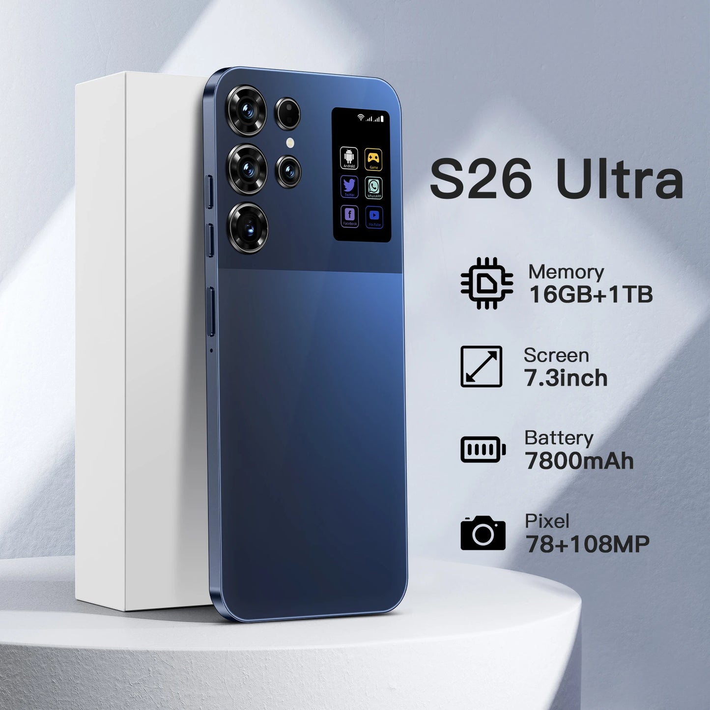 S26 Ultra Phone Global Version Mobile Phone 16GB Android 14 Cellphones Unlocked Smartphone