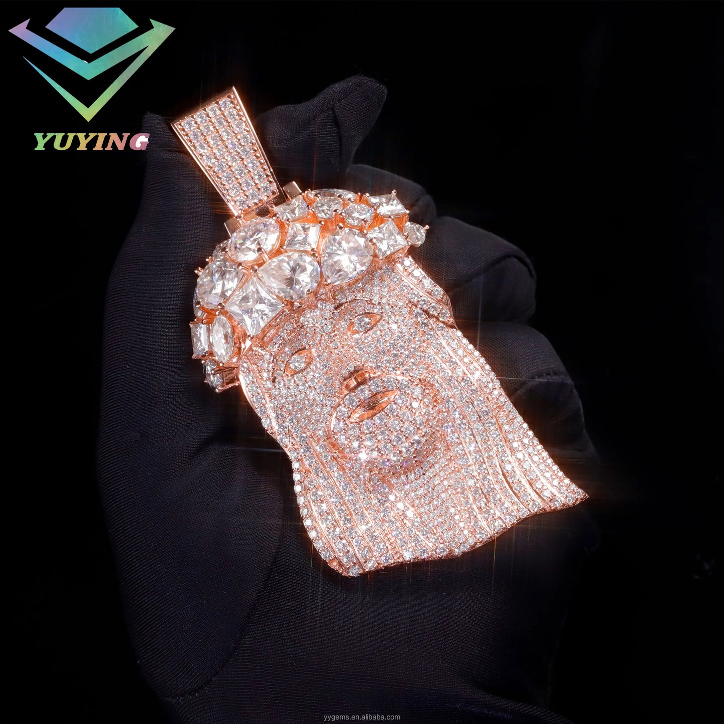 Hot Sell 925 Silver VVS Moissanite Diamond Set Jesus Pendant Men Fashion Hip Hop Jewelry Iced Out Jesus Pendant