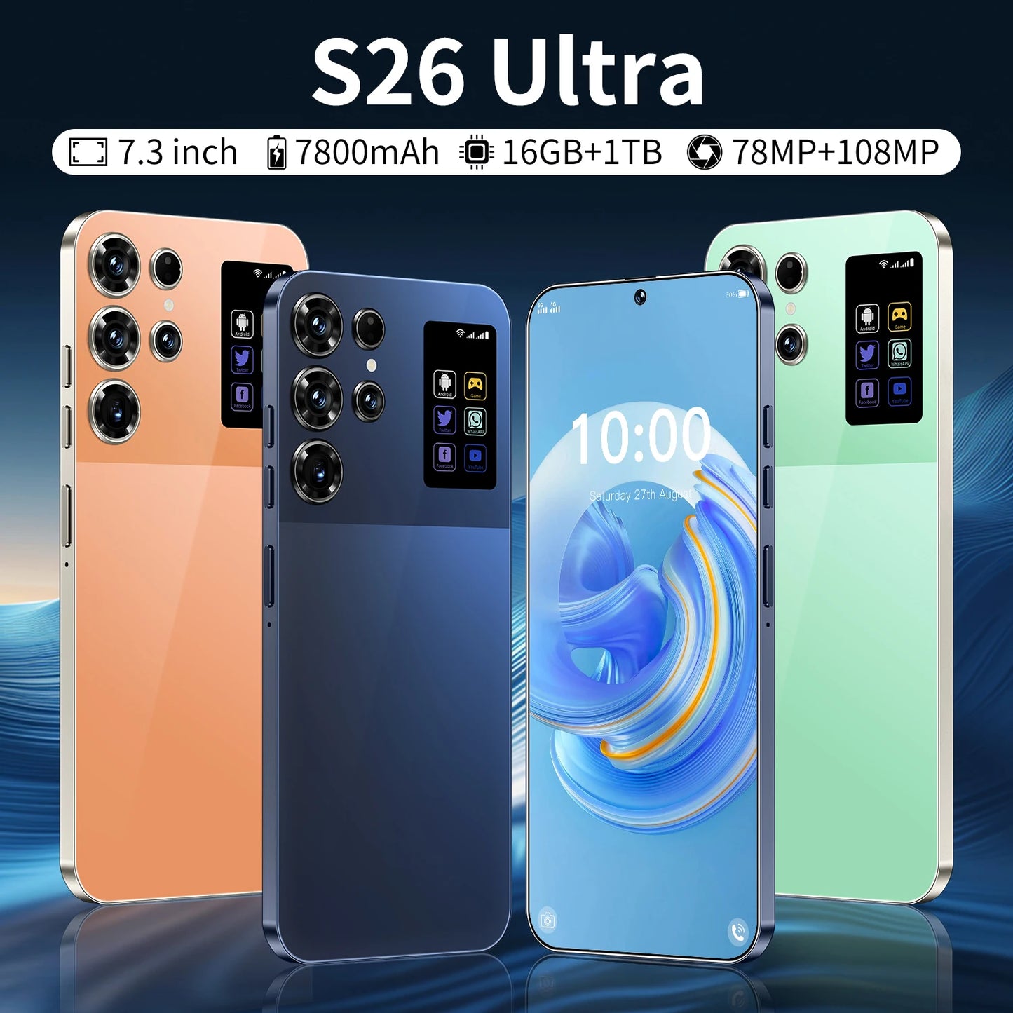 S26 Ultra Phone Global Version Mobile Phone 16GB Android 14 Cellphones Unlocked Smartphone