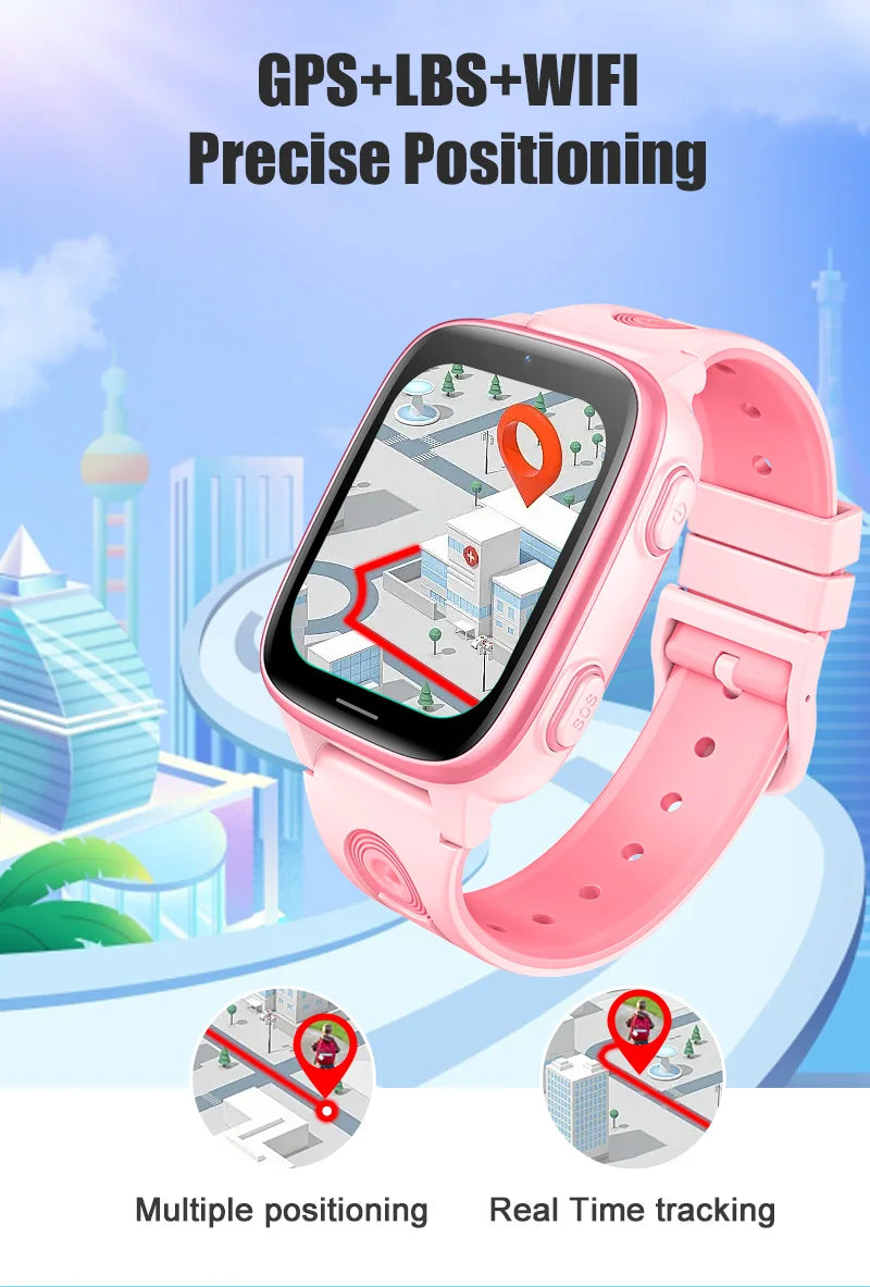 2025 Kids Smart Watch 1.52 Inch IP67 Waterproof GPS Tracking Children 4g Silicone Watches for Children