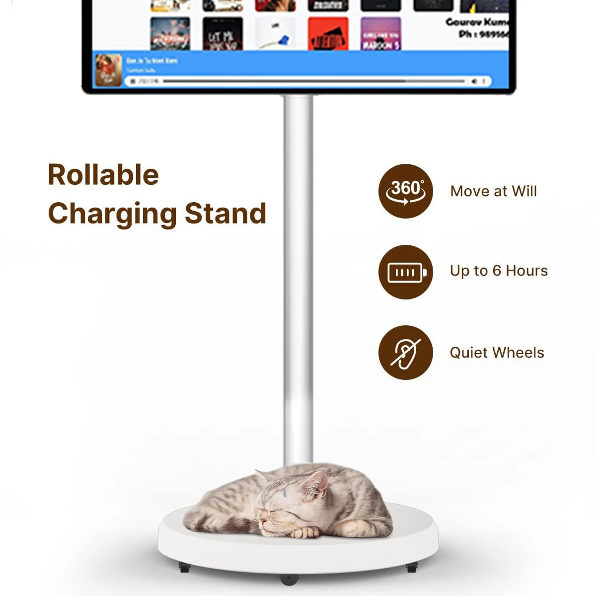 21.5 Inch OFD  Smart Tv Capacitive Touch Screen Monitor Stand TV Display 1080p Portable Television Smart Tv for Kitchen