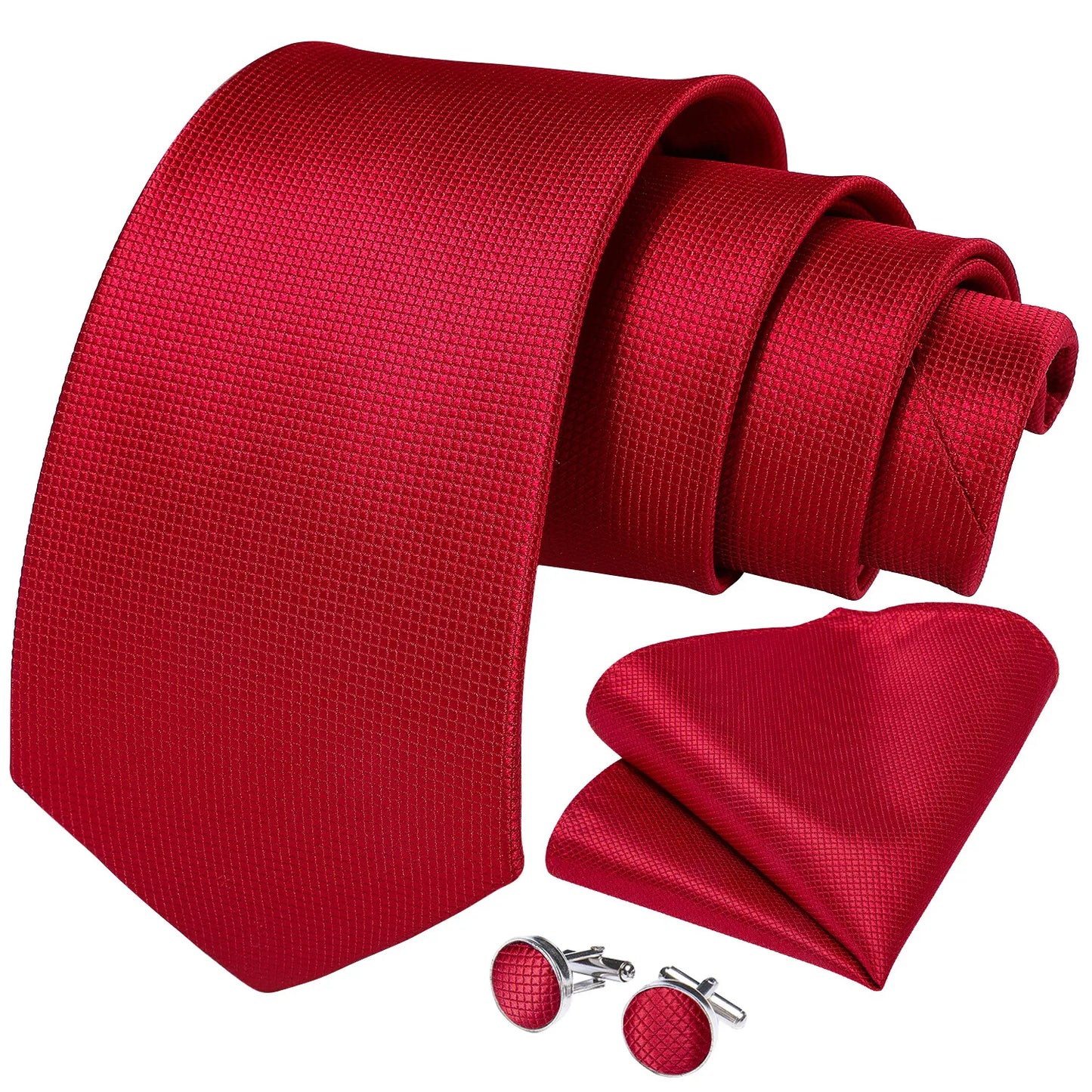 Free Shipping Men's Tie Classic Wedding Gift Necktie and Pocket Square Cufflinks Set  With Pin