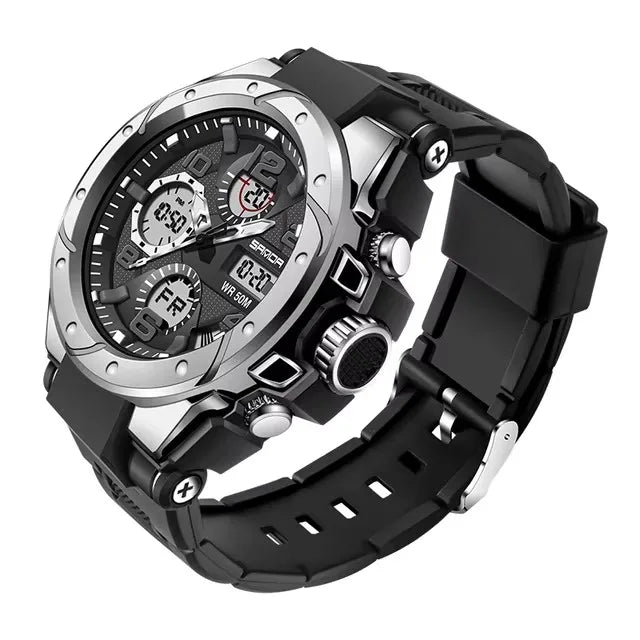 SANDA 6008 Hot Selling Fashion Casual Sport Silicone Strap Watch Digital Quartz Wristwatch Gift Couple Watches for Men and Women