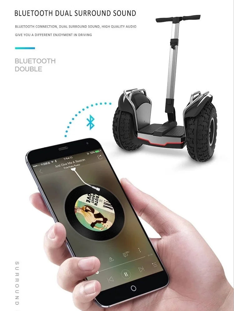 US warehouse free shipping Set Via APP Off-road Fat Tire Big Wheels Waterproof Balancing Scooter Electric Scooter