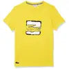 Lacoste Sport Short Sleeve Techinical Jersey Croc Mens Active Shirts & Tees Color: Jonquille/Black White | 100% Authentic