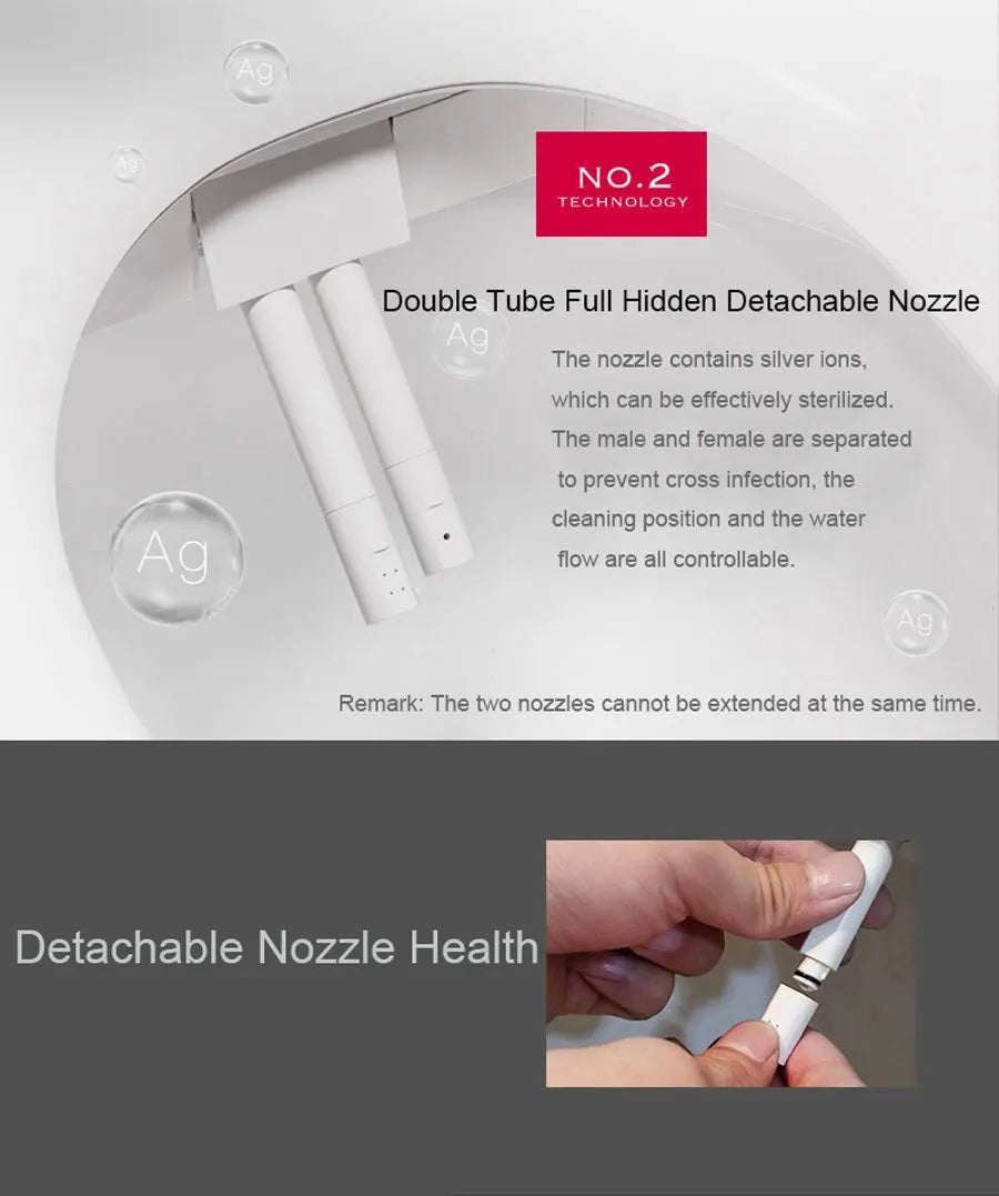 EcoFresh Smart toilet seat  Electric Bidet cover intelligent bidet heat clean dry Massage care for child woman the old
