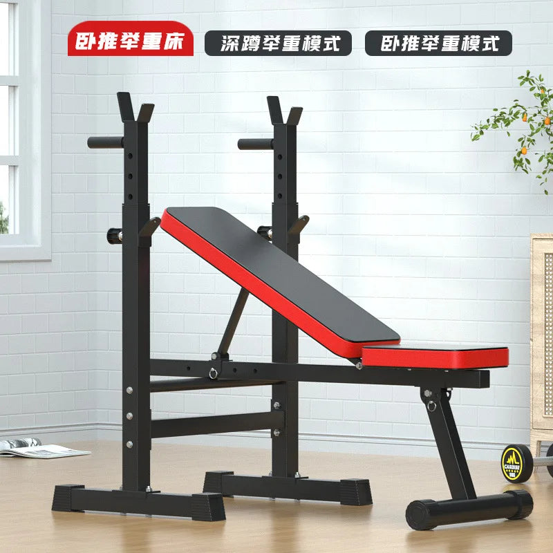 Durable Home Fitness Equipment Multi-Functional Foldable Sleeping Push Rack Lifting Bed Barbell Bushing Device Gym