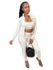 Custom Sets for Women Casual Set Jacket I-shaped Vest Pants Three-Piece Color Blocking Tight Fitting Set Conjuntos Para Mujeres