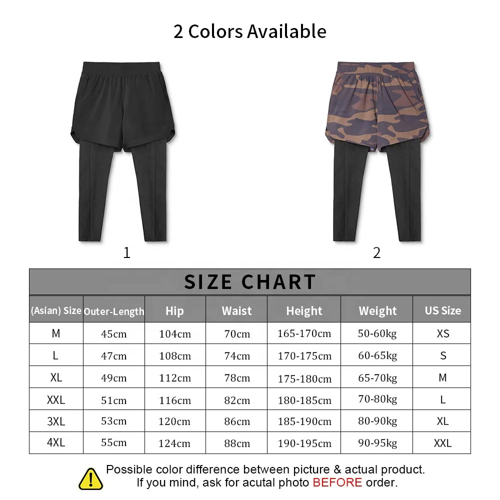 Custom Logo Mens 2 in 1 Jogger Running Pants New Stretch Gym Workout Skinny Fitness Track Pants With Compression Liner