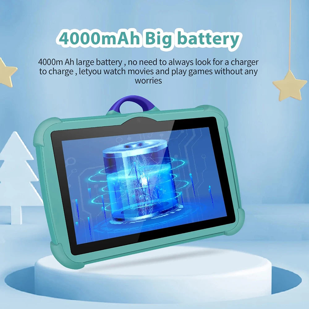 Kids 7 Inch Android Tablet 2GB+32GB for Toddler Parent Control Children WiFi Educational Tablet Pc With Kid-Proof Case