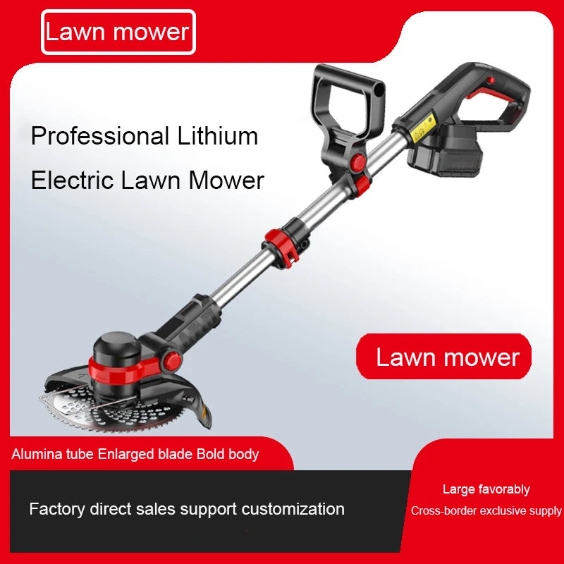 Rechargeable Lithium Battery Electric Lawn Mower Industrial DIY Household Weeder for Grass Cutting