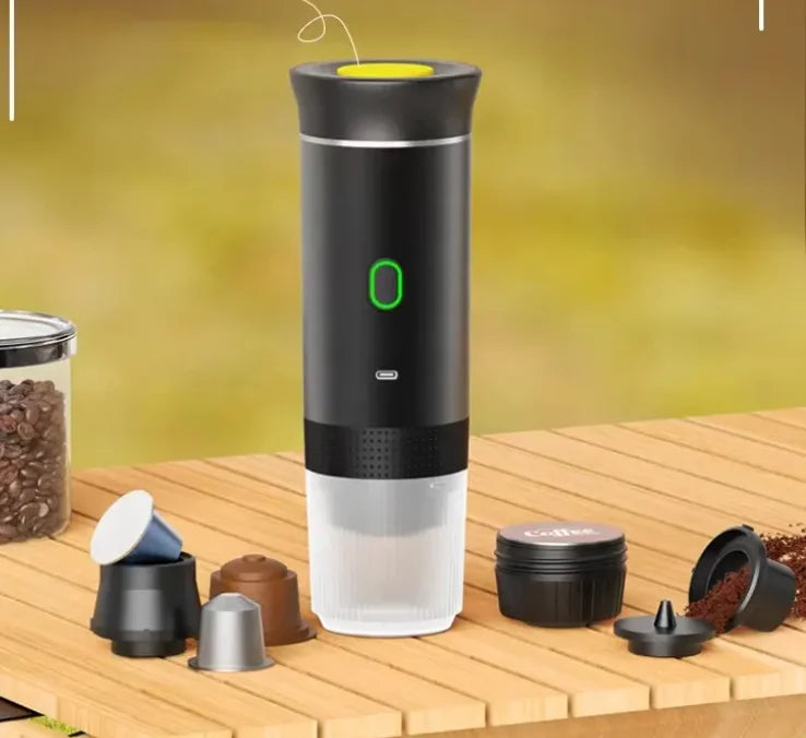Small MOQ Customized Logo Electric Espresso Machine Travel Portable Grounds Coffee Maker Typed-C Home Outdoor Coffee Machine