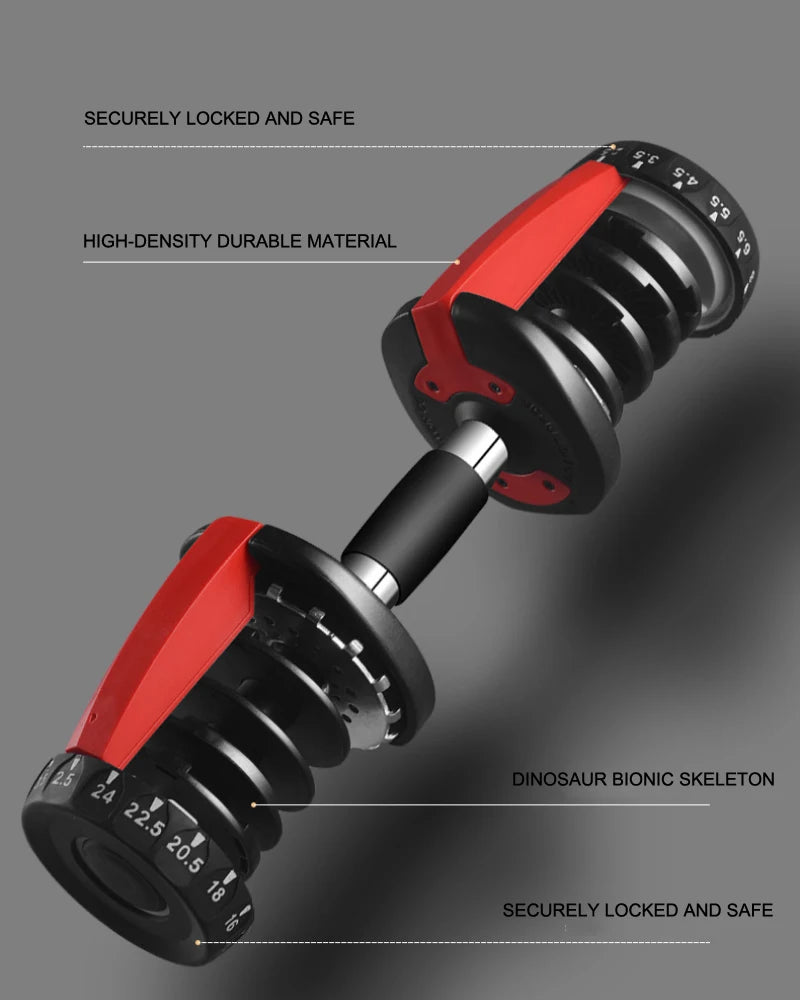25lb/40lb/55lb/60lb Anti-Slip Metal Fast Adjust Weight Handle Adjustable Dumbbells Set for Exercise & Fitness