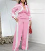 Women  New Arrival Autumn Winter Jumpsuit Color Patchwork Zipper Long Sleeved Sporty Romper