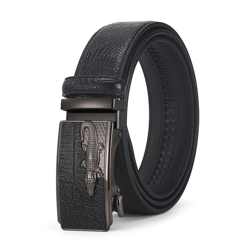 Good Quality Fashion Micro Fiber Automatic Western  Leather Belts for Men