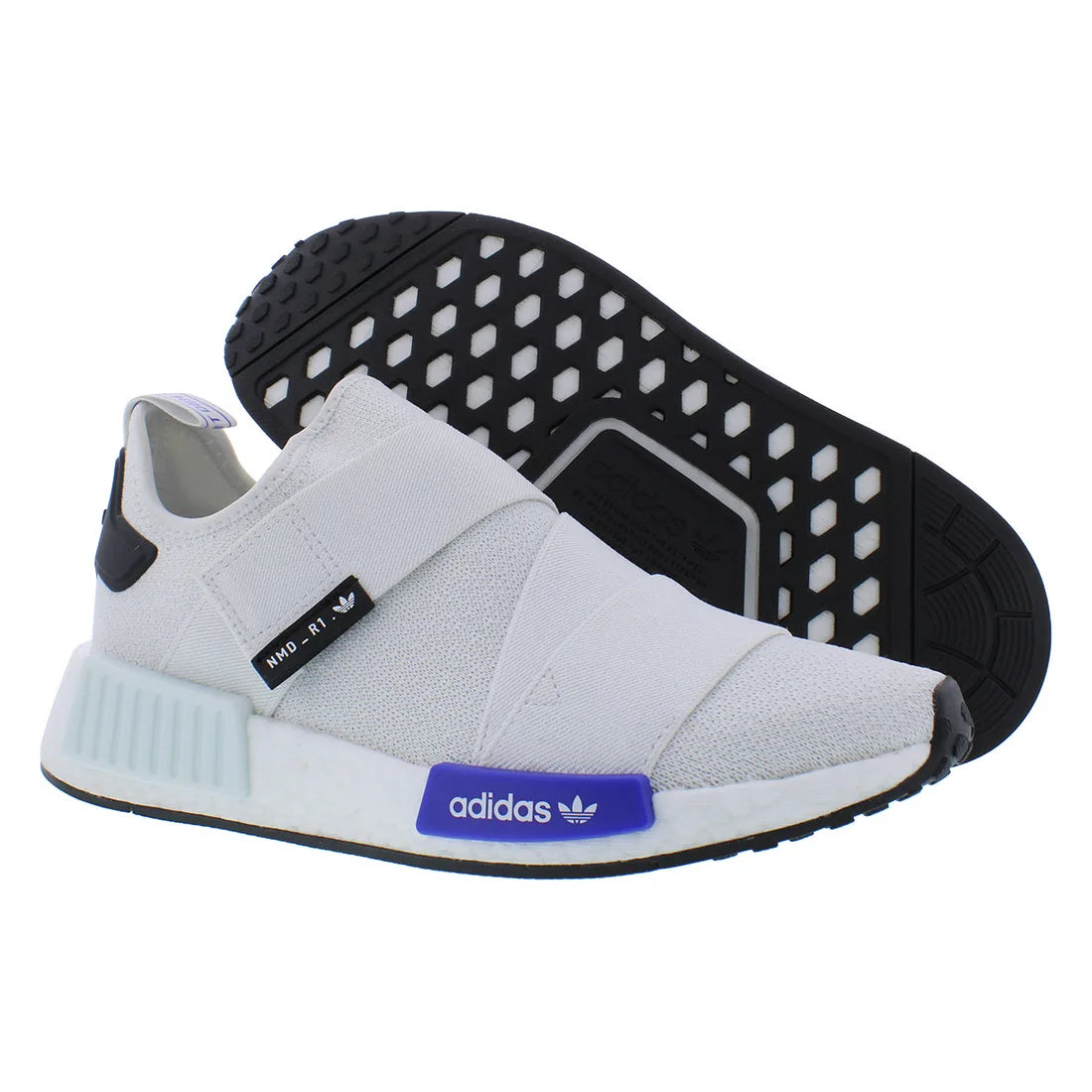 For NMD_R1 Strap Women's Fitness Walking Shoes White/Black Color | 100% Authentic Made in Vietnam Model MSS-HQ4245