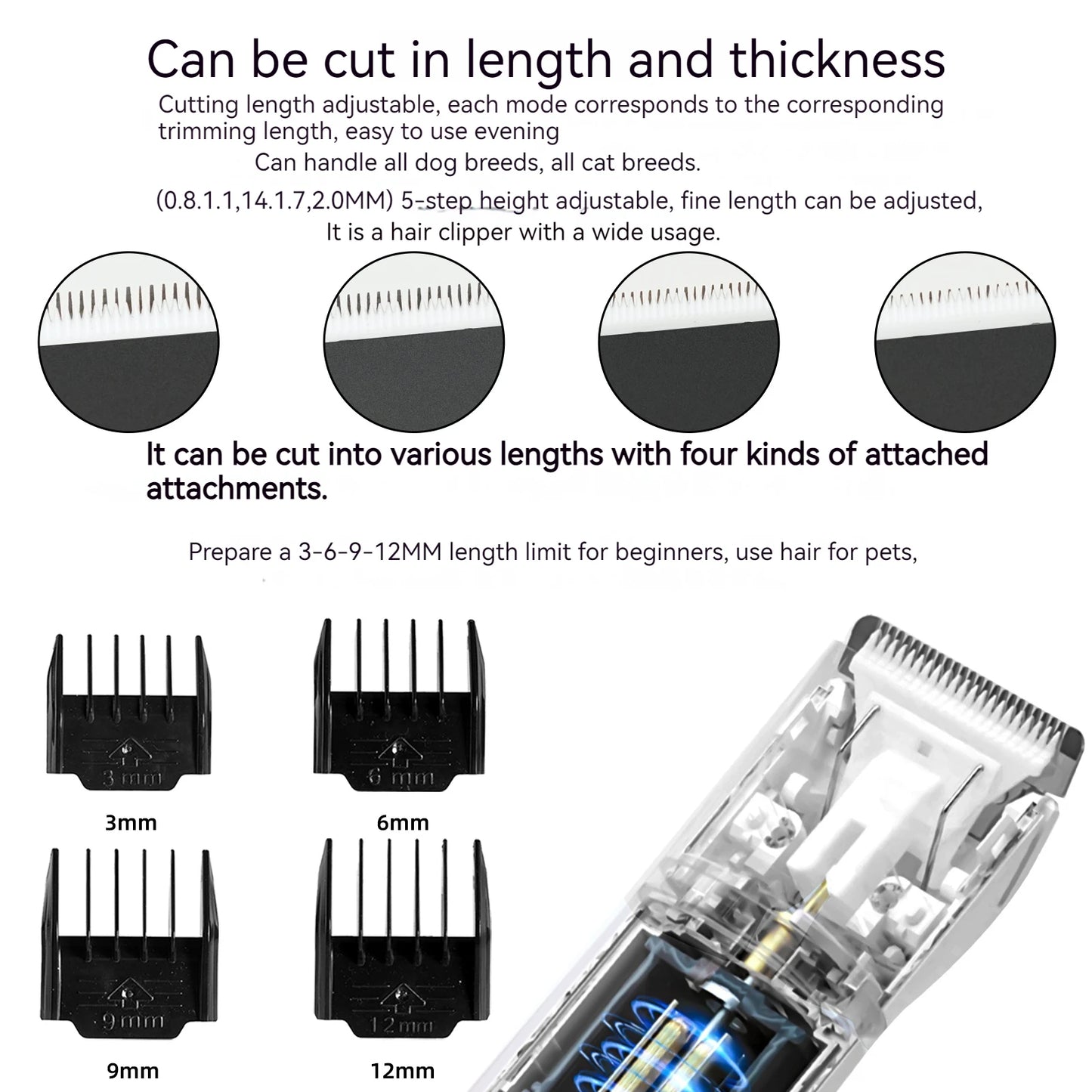 Professional Cordless High-Performance Men's Hair Clippers Rechargeable Barber Hair Cutter for Household Use