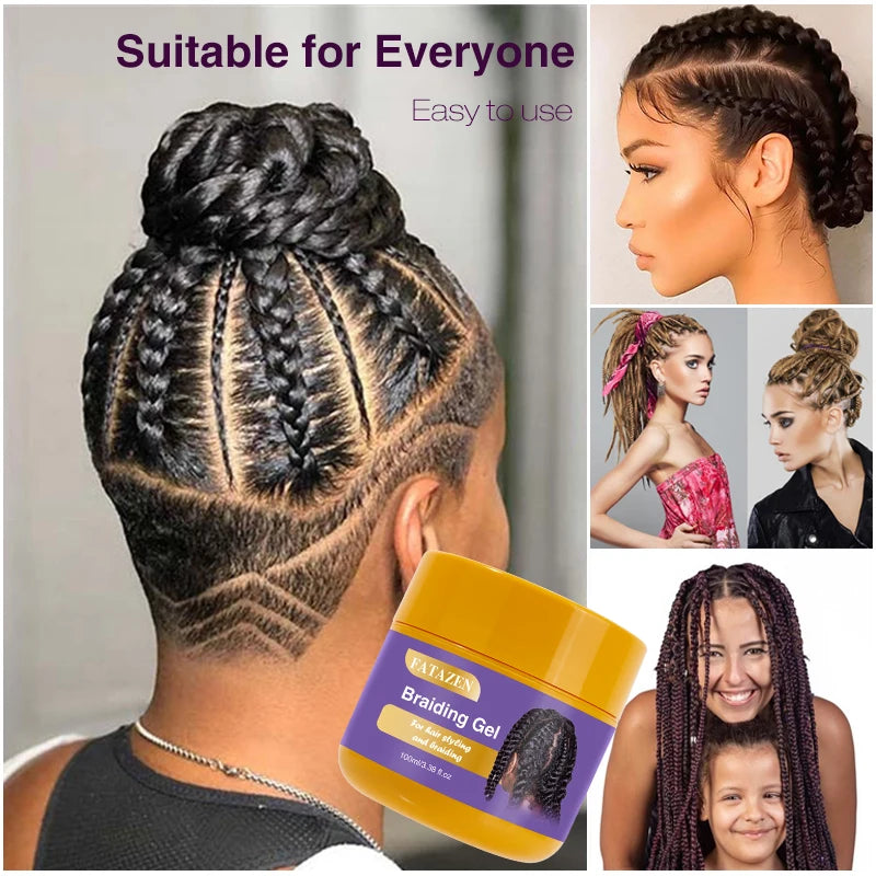 FATAZEN Hair Braid Extensions Moisturizing Twist Lock Gel Synthetic Braiding Hair Extension Long Lasting OEM Hair Braiding Gel