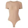 USA Warehouse Shipping Going Out T Shirt Tops Second-skin Feel Recycle Shapewear Crew Neck Short Sleeve Bodysuit for Women