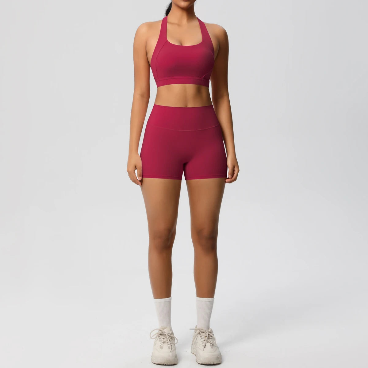 High Quality Customize logo Gym 2 Pieces Set Breathable Active Wears Quick Dry Shorts Yoga Set for Women