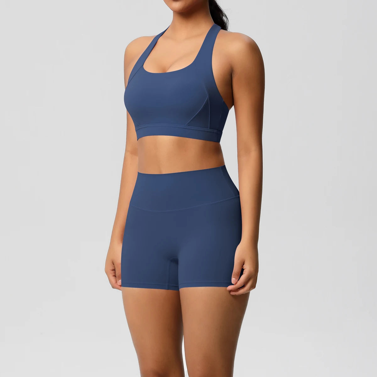 High Quality Customize logo Gym 2 Pieces Set Breathable Active Wears Quick Dry Shorts Yoga Set for Women
