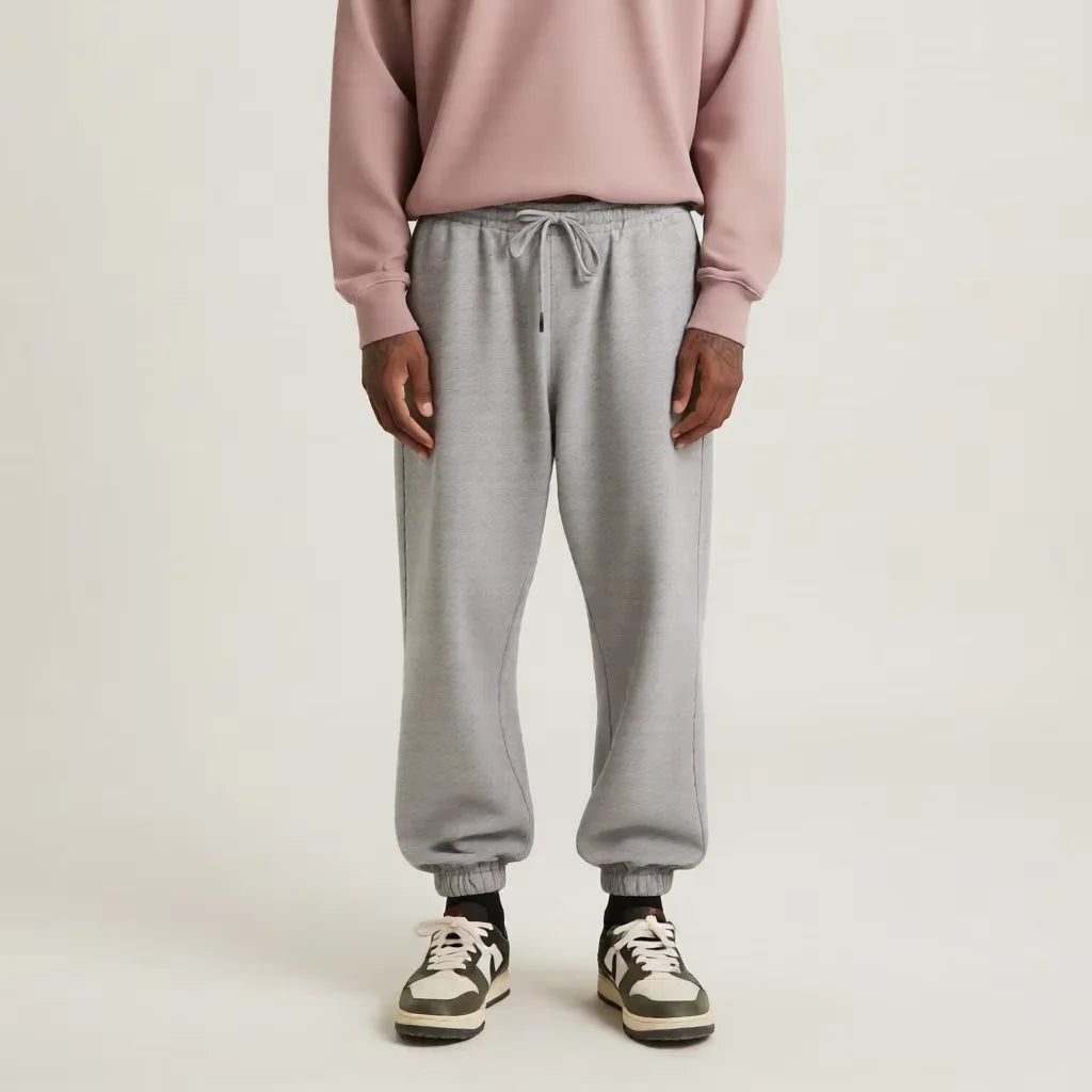 Classic Timeless Light Fleece Cuffed Leg Casual Men Sweatpants Baggy and Hoodie Set