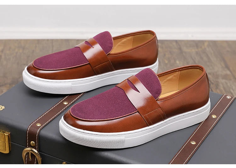 Men's Premium Faux Suede Leather Penny Loafers - Classic Slip-On Moccasin Shoes for Casual & Formal Wear