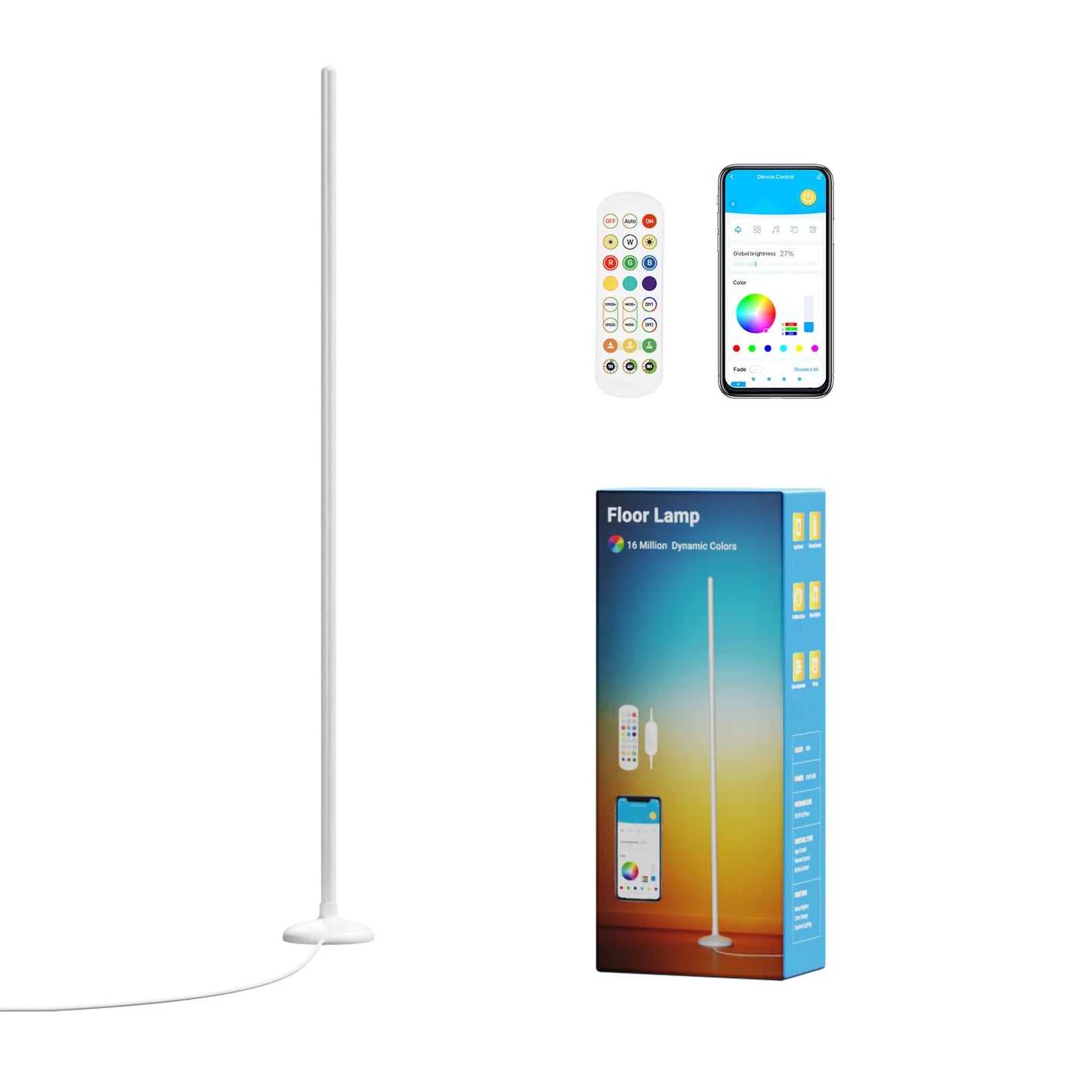 RGBIC Built-in with Segmented Splicing, 5V Low Voltage 16W Energy-Saving, Design for Modern Home Floor Ambient Lighting