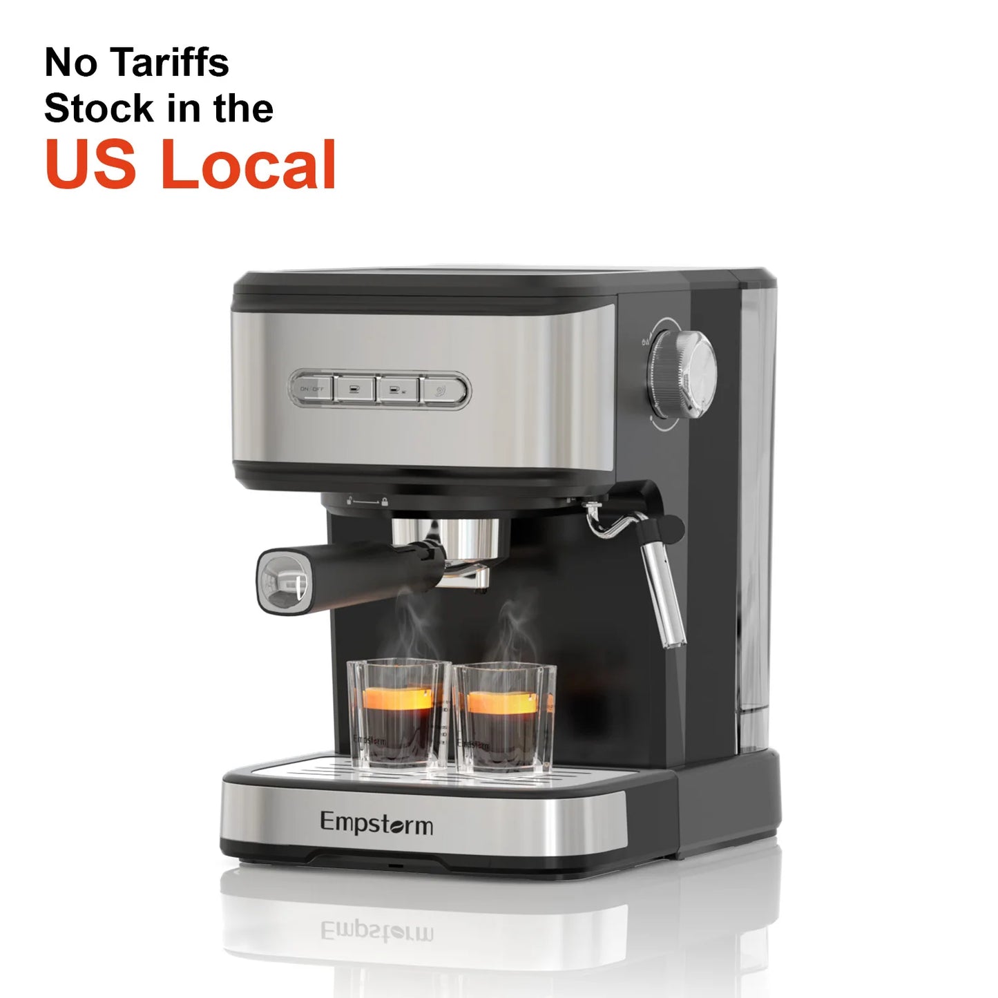 Empstorm 01E 20 Bar Semi-Automatic Espresso Machine 850W with Milk Frother Steam Wand Makes Lattes Cappuccinos for Home Use