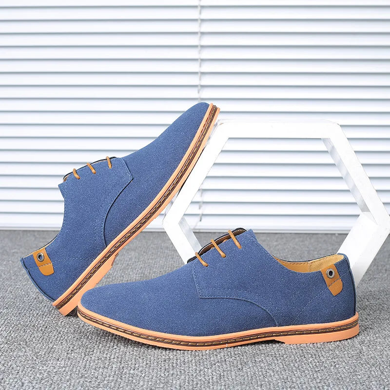 2022 Spring Suede Leather Men Shoes Oxford Casual Shoes Classic Sneakers Comfortable Footwear Dress Shoes Large Size Flats