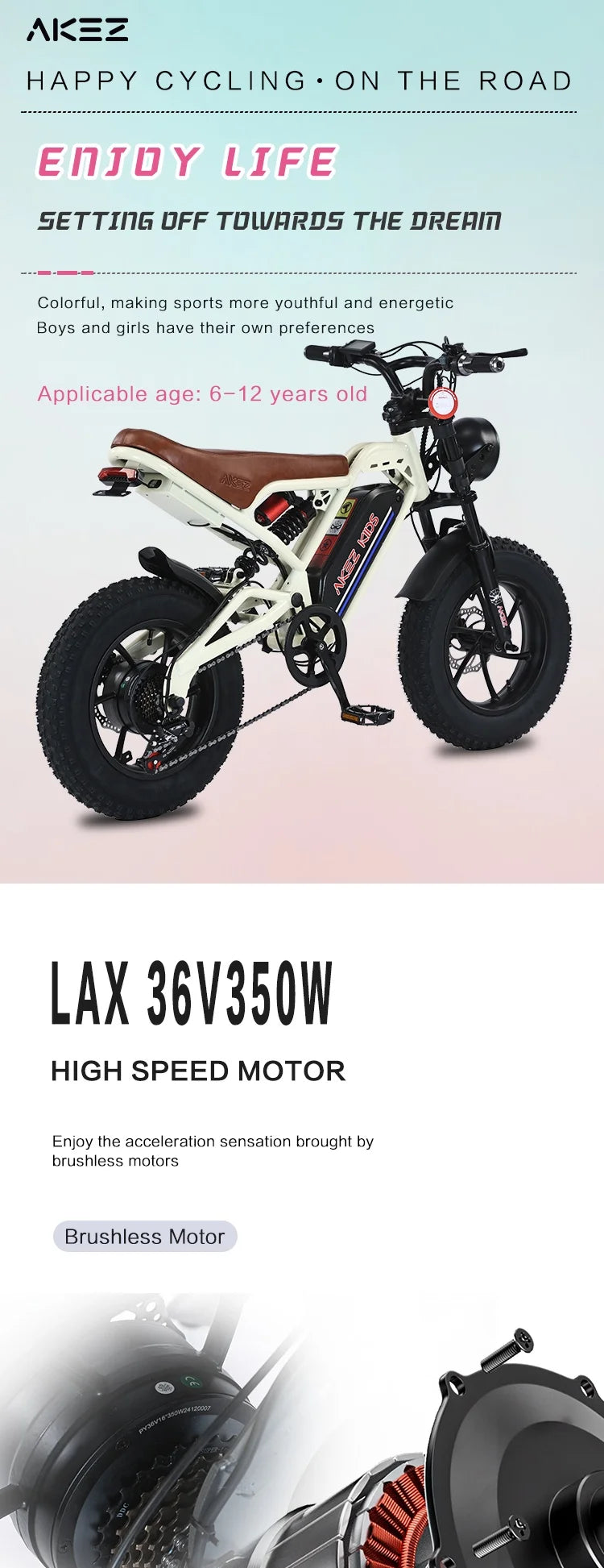 Fast 350W Kids Electric Dirt Bike Motor Battery Bicycle with Sales for Children Teenagers Boys Ebike Us Warehouse