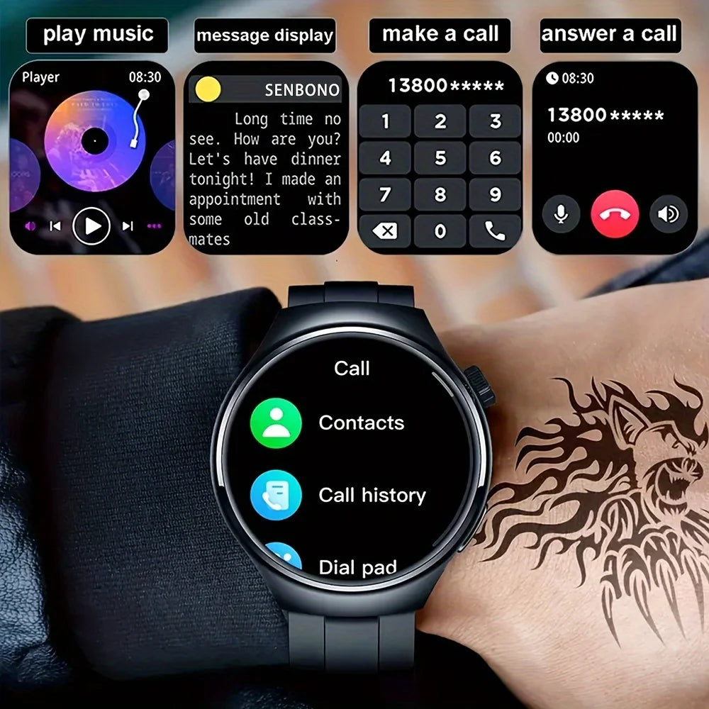 SENBONO V19 Business Men Smart Watch Answer Call  Heart Rate Water Proof Sports Fitness Smartwatch Men for Android IOS