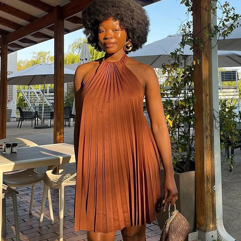 Boutique Wholesale 2025 Spring New Fashionable Temperament Round Neck Sleeveless Loose Casual Women's Dress