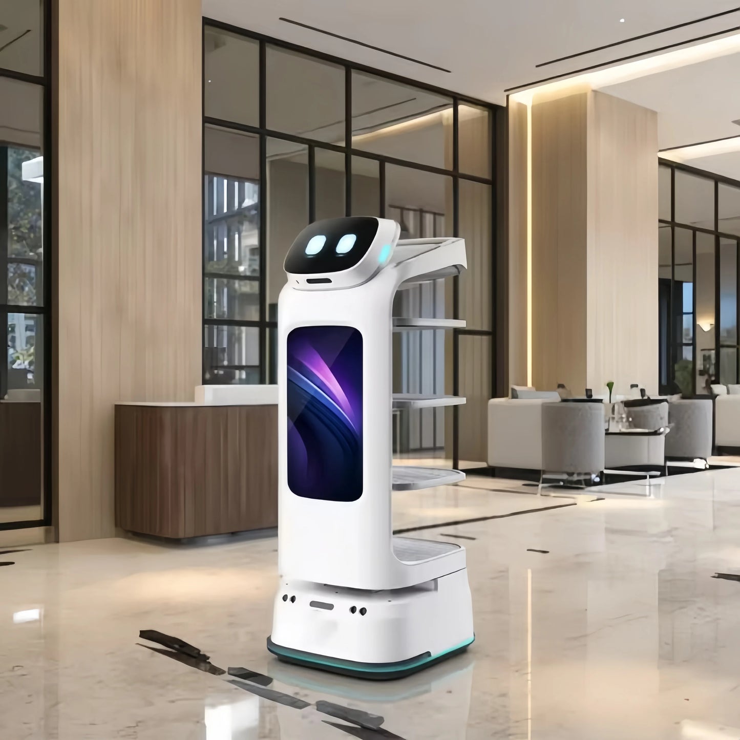robots de service Performance Delivery Service Robot ABS Material Autonomous Food Delivery Robot for Hotel