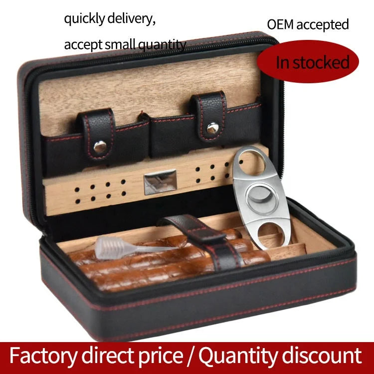 Luxury Dupont stingray Peter James Cigar case Custom Real Genuine Leather Travel Set Cigar case