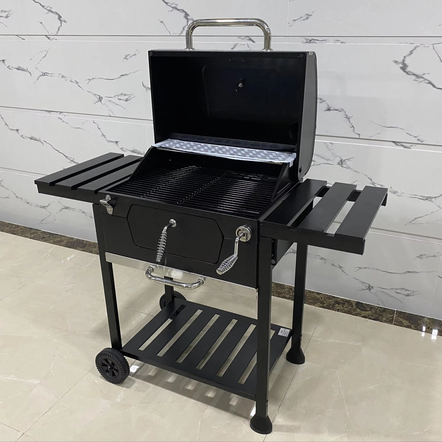 Large Cooking Area Barbecue Smoker Drum Charcoal Bbq Grill Offset Smoker