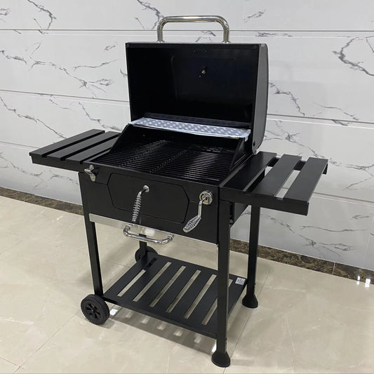 Large Cooking Area Barbecue Smoker Drum Charcoal Bbq Grill Offset Smoker