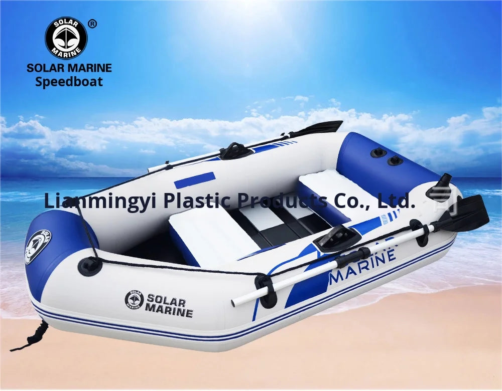 B1200 Solar Marine Inflatable Boat with Flat Bottom PVC Net Fishing Rubber Boat for Drifting Outdoor Activity