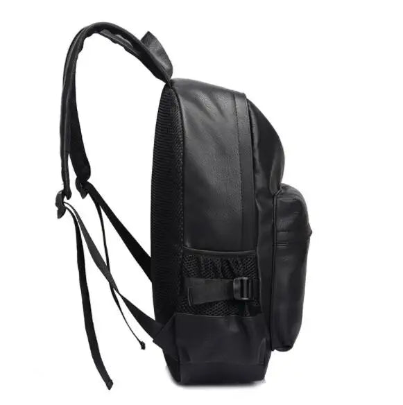Fashion Waterproof Anti-Theft Men's PU Leather Backpack with Zipper Closure Large Capacity Travel School Bag High Quality
