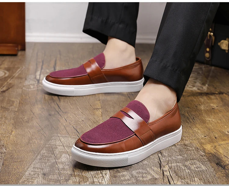 Men's Premium Faux Suede Leather Penny Loafers - Classic Slip-On Moccasin Shoes for Casual & Formal Wear
